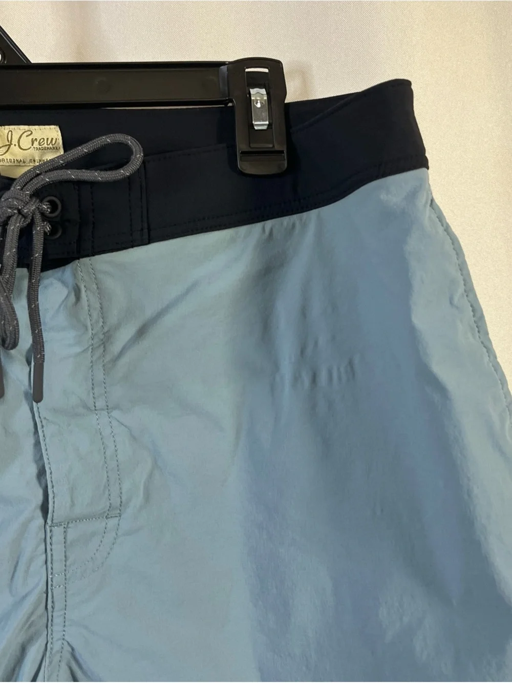 J. Crew Men's Original Swimwear Board Shorts Size 35 Light Blue & Black